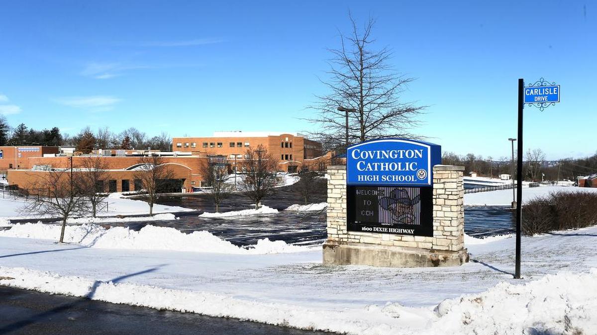 Covington Catholic High School in Park Hills, Ky., Jan. 20, 2019. A convergence of racial and religious groups set the stage for the viral moment between a Covington Catholic High School student and Nathan Phillips, a Native American activist, in Washington.
