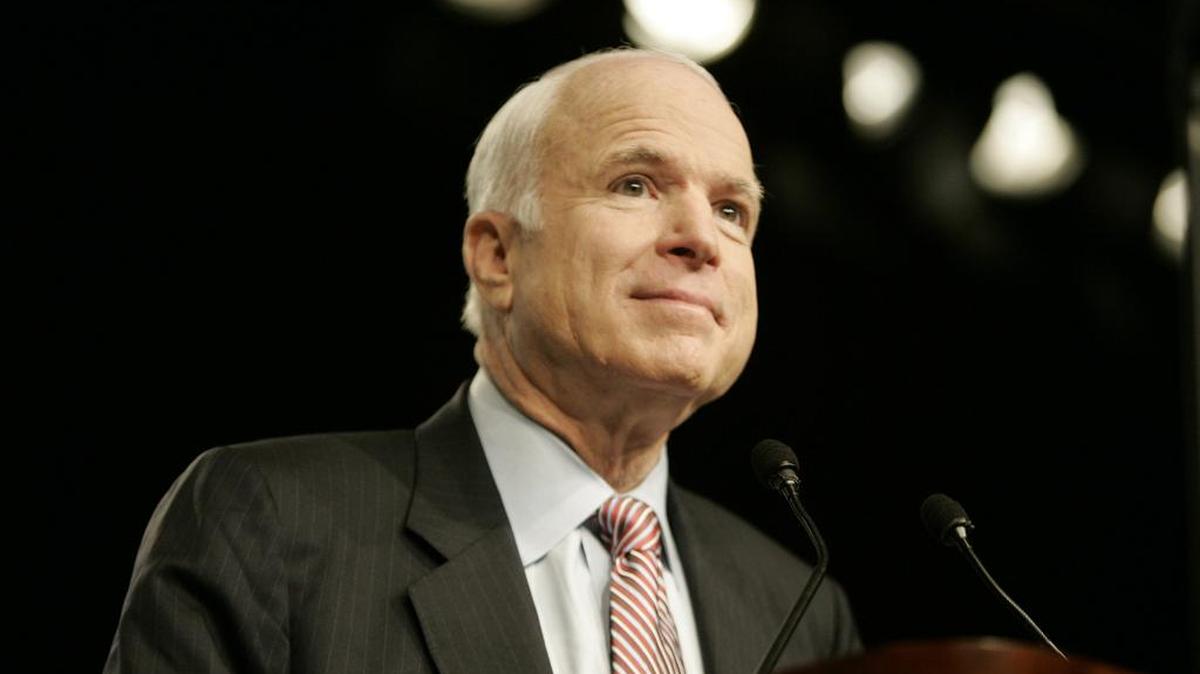 Sen. John McCain receives the applause from the audience before beginning a foreign policy address to the World Affairs Council in Los Angeles in March 2008 at the Westin Bonaventure Hotel.