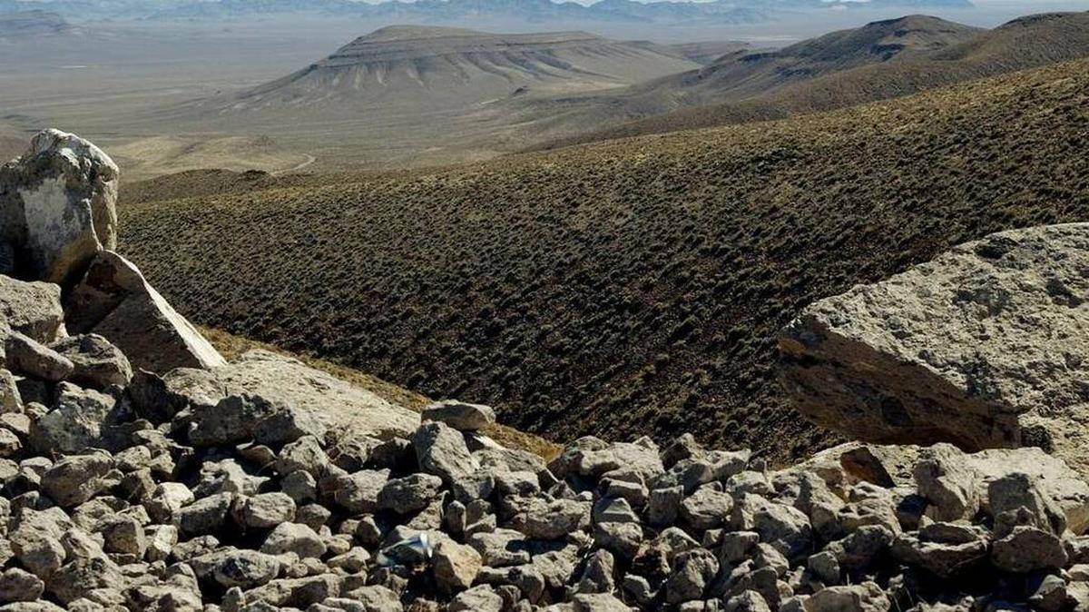 The view from the top of the Yucca Mountain nuclear waste facility, located about 90 miles north of Las Vegas.