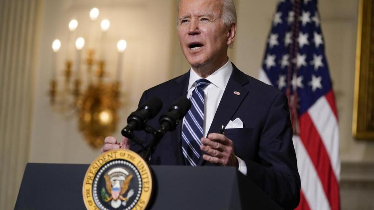 President Joe Biden delivers remarks on climate change and green jobs, in the State Dining Room of the White House, Wednesday, Jan. 27, 2021, in Washington.