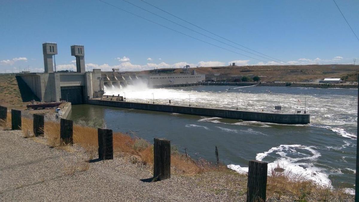 Ice Harbor dam, located near the mouth of the Snake River where it meets the Columbia River near Pasco, Wash., is the first of the lower Snake dams built primarily to provide a shipping channel into Idaho. It was built in 1961.