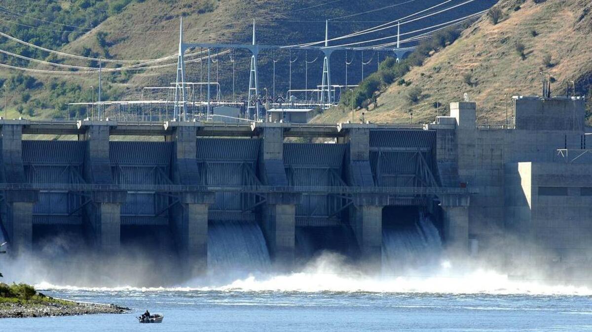 Water spills at Lower Granite Dam, one of the four dams on the lower Snake River salmon advocates have targeted for breaching.