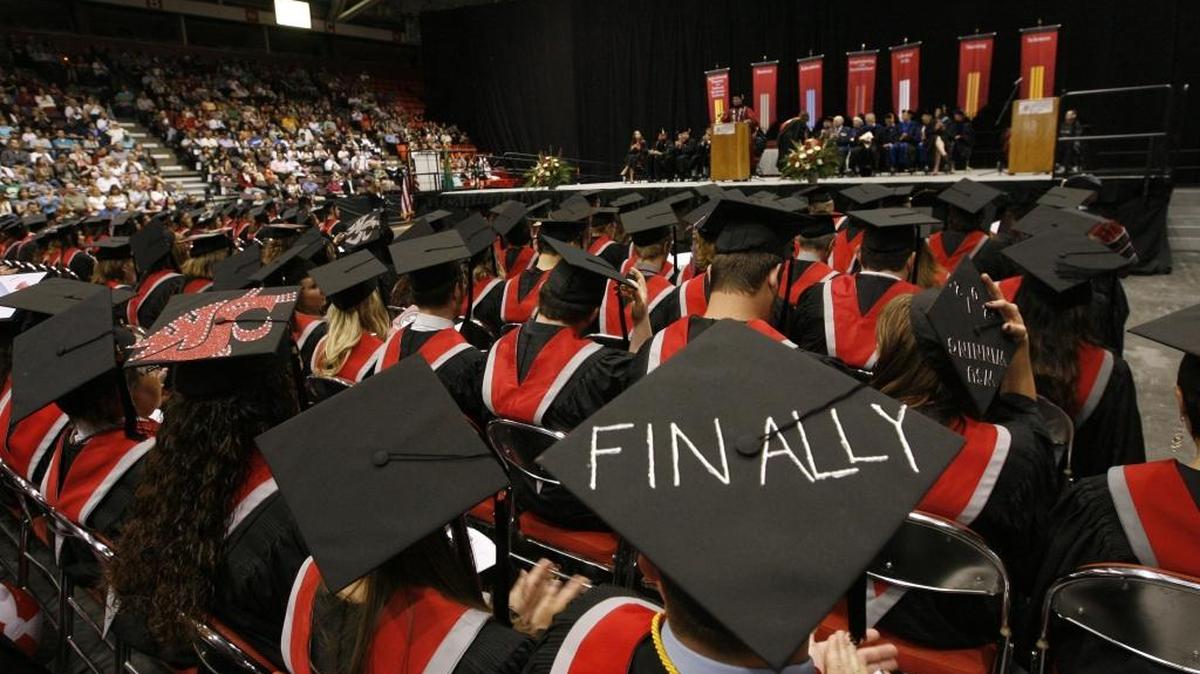 In this Herald file photo, graduates of Washington State University listen to speeches at their commencement ceremony. The Columbia Basin Badger Club will discuss the role of public higher education at its next meeting, Thursday, Dec. 14, 11:30 a.m. at the Shilo Inn in Richland.