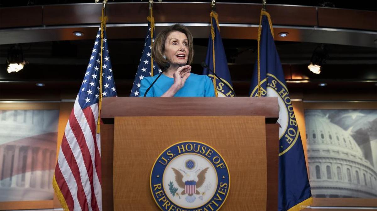 Speaker of the House Nancy Pelosi, D-Calif., meets with reporters at her weekly news conference at the Capitol in Washington, Thursday, May 16, 2019. Pelosi says the U.S. must avoid war with Iran, and she says the White House has "no business" moving toward a Middle East confrontation without approval from Congress.