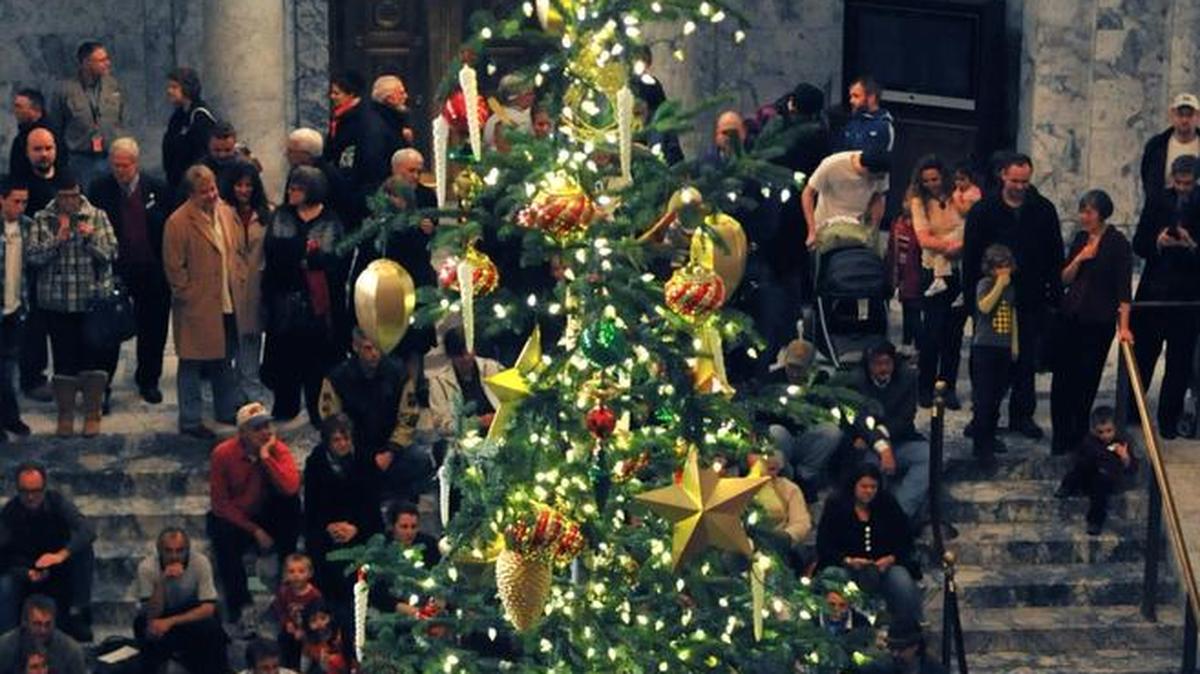 Archive photo of the Holiday Tree at the State Capital rotunda in Olympia.