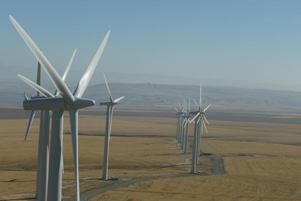 A field of wind turbines make up the Nine Canyon Wind Project operated by Energy Northwest near the Tri-Cities. A proposed new wind farm could add taller turbines nearby.