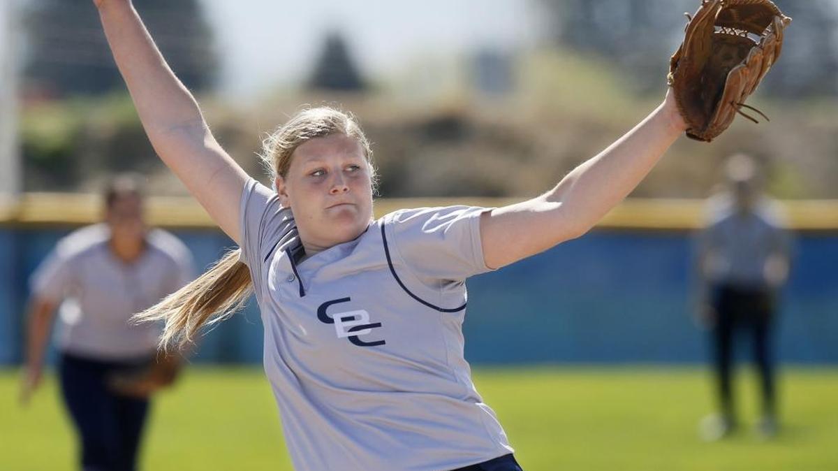 Columbia Basin College’s Kayla Andrews is the NWAC leader in wins (13) and strikeouts (103).