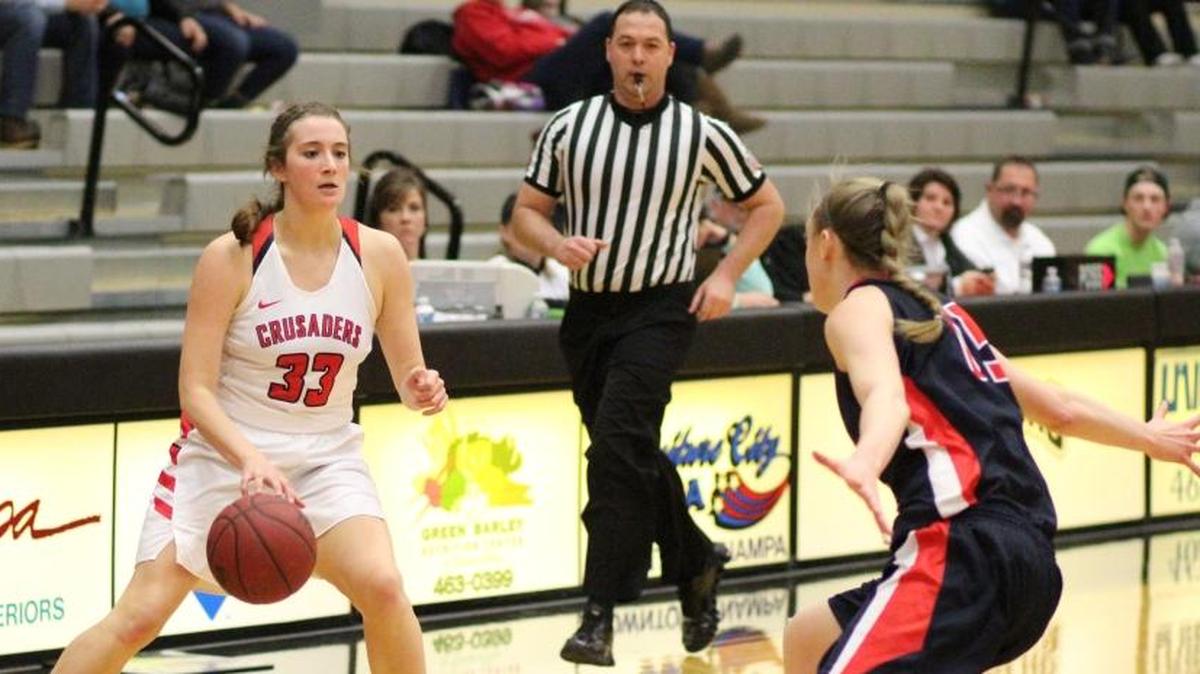 Northwest Nazarene University’s Colette Gall (33), a former Hanford standout, is co-captain of the Nighthawks this season.