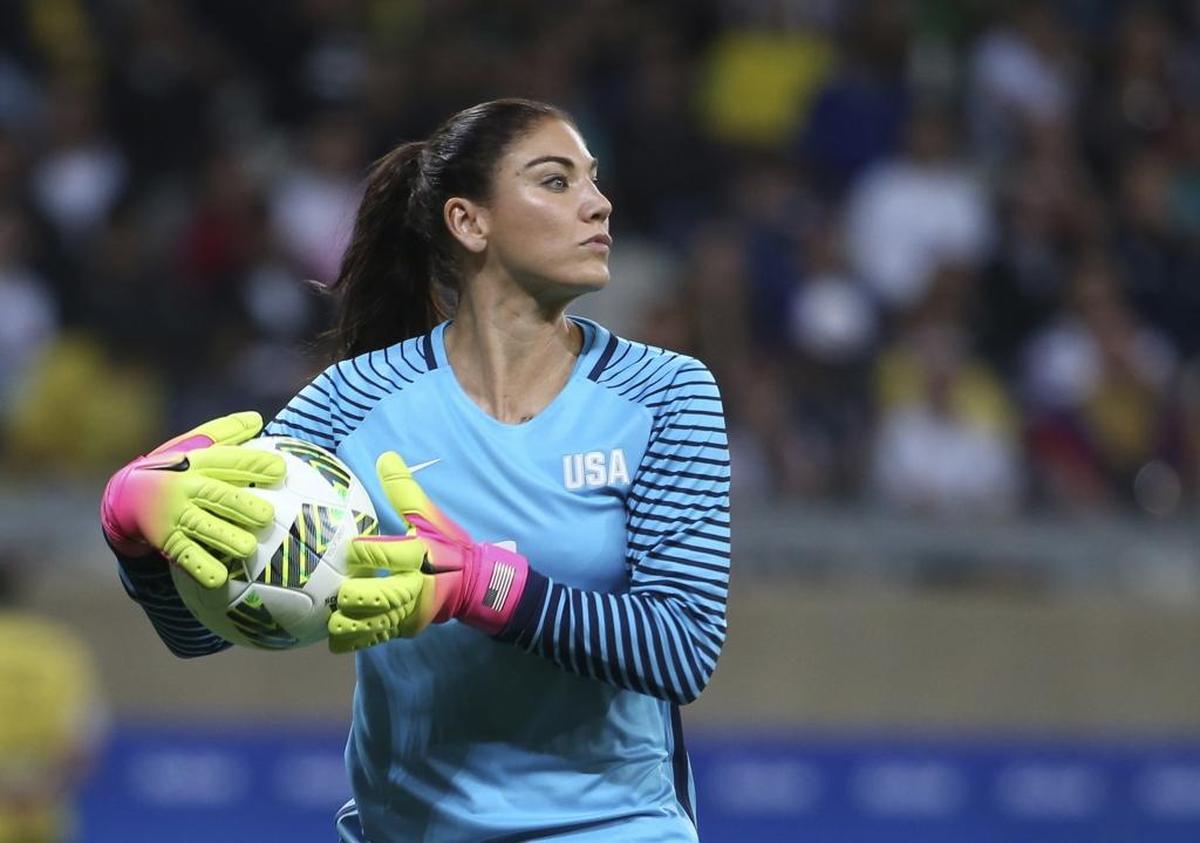 American goalkeeper Hope Solo is pictured in this 2019 file photo.