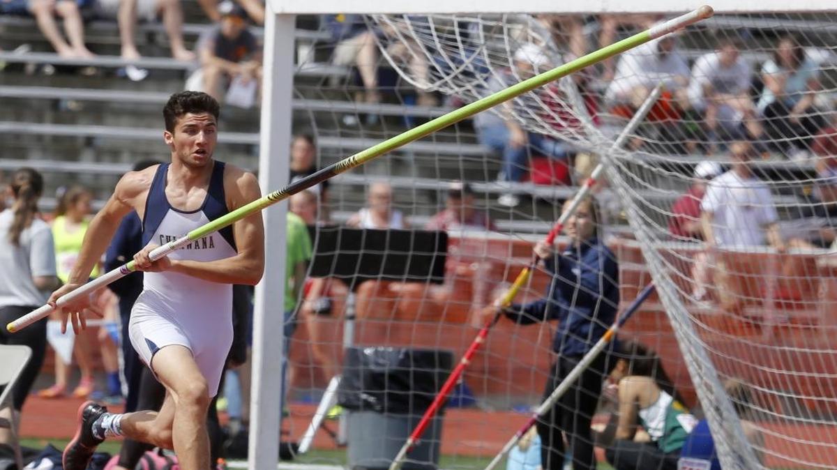 Chiawana High School’s Roman Ruiz finished in second place in the pole vault Saturday during the 55th annual Pasco Track and Field Invitational at Edgar Brown Memorial Stadium.