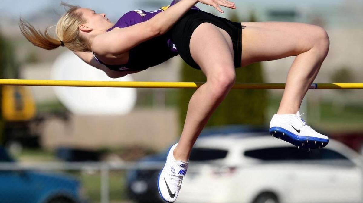 Hanford high jumper Morgan Rasmussen has the best jump in the Mid-Columbia this spring at 5 feet, 4 inches.