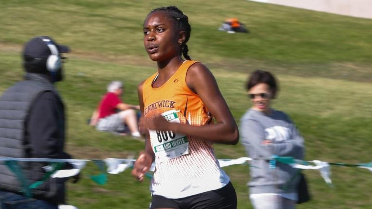 Kennewick’s Geraldin Correa placed first at the Mid-Columbia Conference meet Wednesday at Lawrence Scott Park in Kennewick.