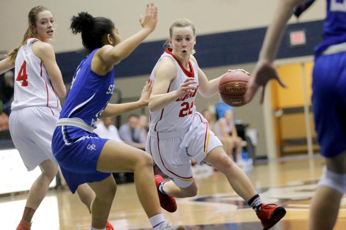 Kamiakin’s Alexa Hazel (22) drives the lane.