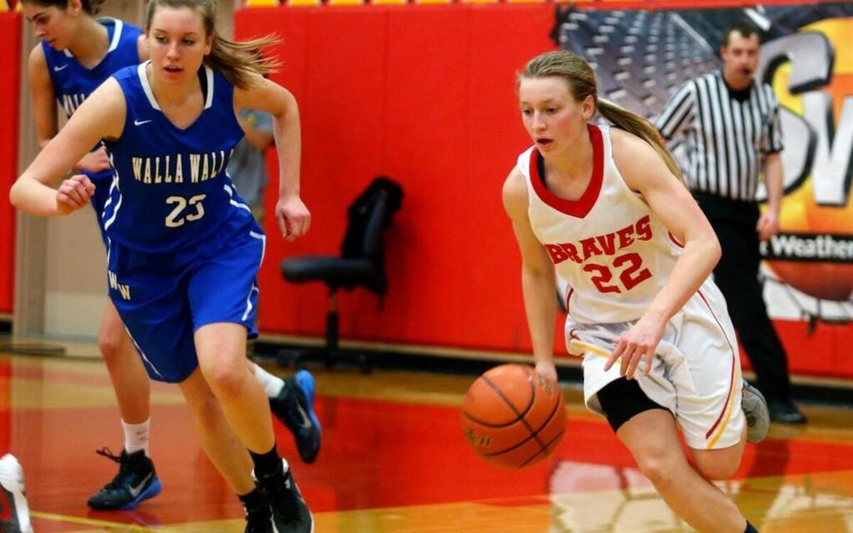 Alexa Hazel (22) and the Kamiakin Braves take on Walla Walla on Friday night in a key Mid-Columbia Conference matchup. A win would earn the Braves the top seed to the Class 3A district tournament next week.