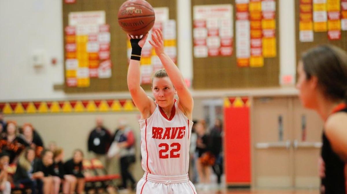 Kamiakin’s Alexa Hazel shoots a free throw during the Braves’ 72-47 MCC victory over Kennewick on Friday at Kamiakin High School.