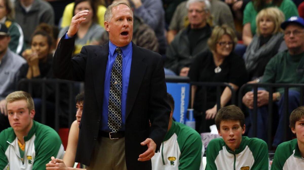 File photo -- Richland Bombers coach Earl Streufert, seen during a 2016-17 game against Kamiakin, earned his 400th victory this week.