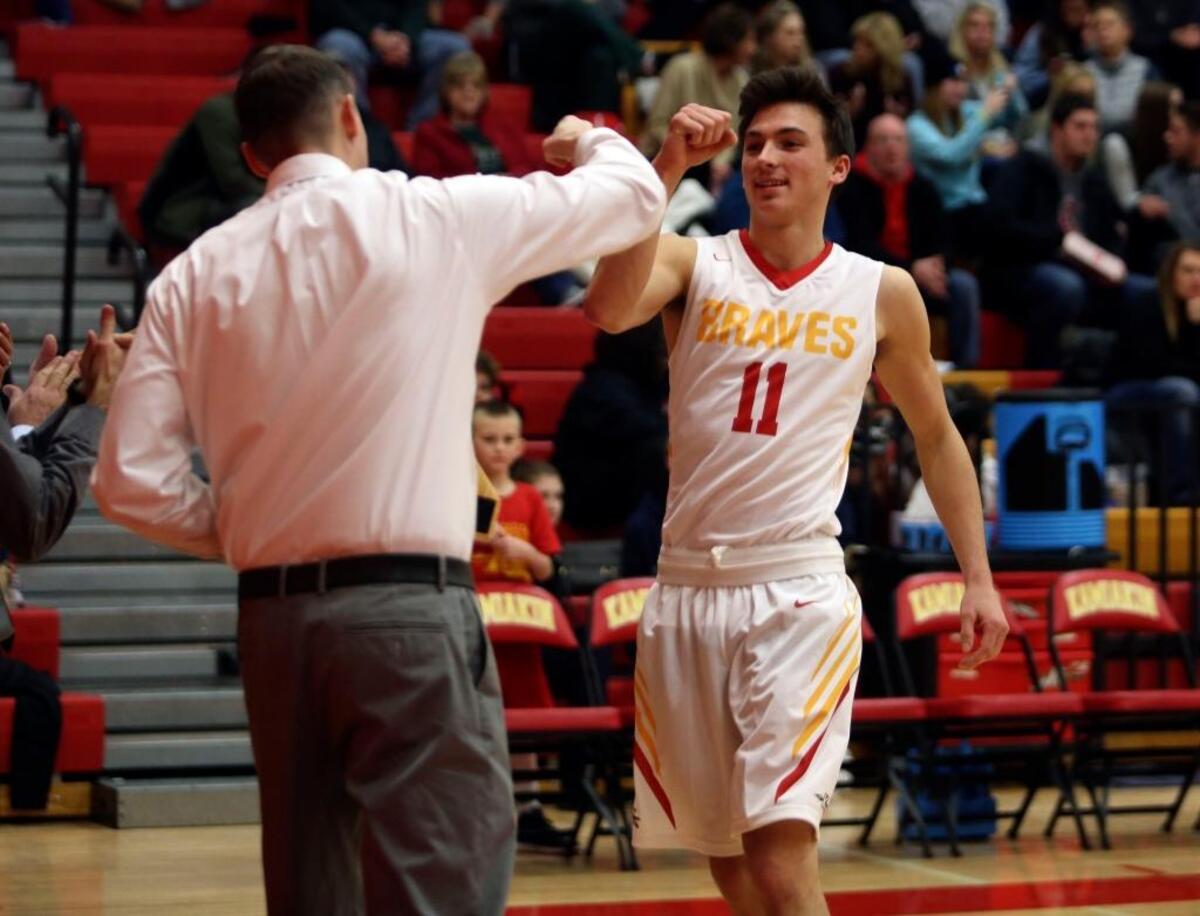 Kamiakin’s Garrett Paxton is announced before a 2016-17 regular season game against Kennewick at Kamiakin High School.