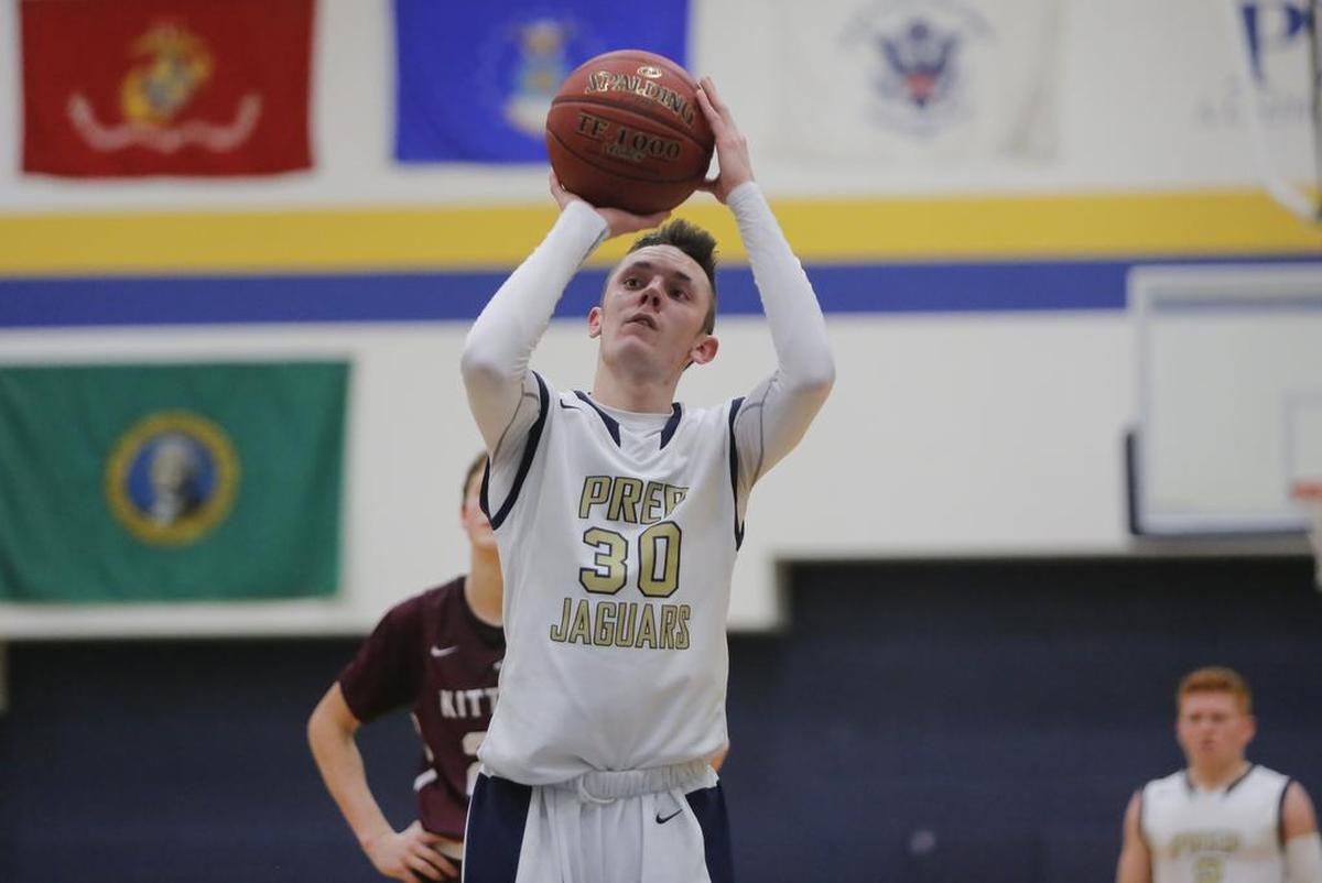 Tri-Cities Prep’s Stefan Geist shoots a free throw during a game against Kittitas/Thorp on Friday in Pasco. Geist finished with 21 points.