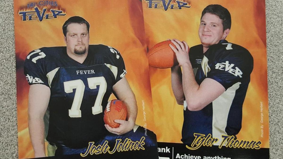 The 2005 trading cards for former Tri-Cities Fever players and now Richland High football coaches Josh Jelinek and Tyler Thomas. If you are lucky enough to have one, they are worth 50 cents each.