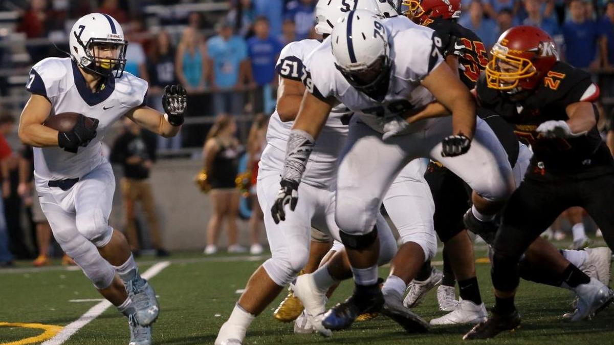 Chiawana Ethan Garcia runs with the ball against Kamiakin on Sept. 15 at Lampson Stadium. The Riverhawks fell 26-20 in double overtime in that game, but are since on a four-game winning streak with their 84-0 win over Pasco on Thursday.