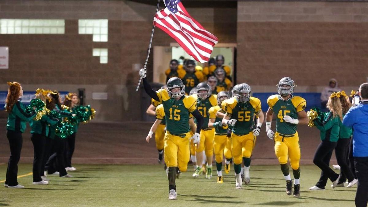 Richland’s Brecken Galliher (15) has been a quiet leader for the Bombers football team this season.