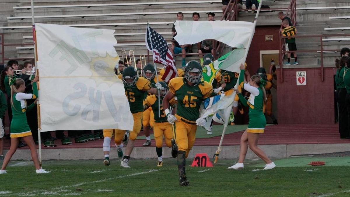 
Richland senior Lakota Wills (45) is not only one of the state’s best defensive players, but lately he’s emerging as a scoring threat at running back. That spells bad news for Bombers opponents. 
