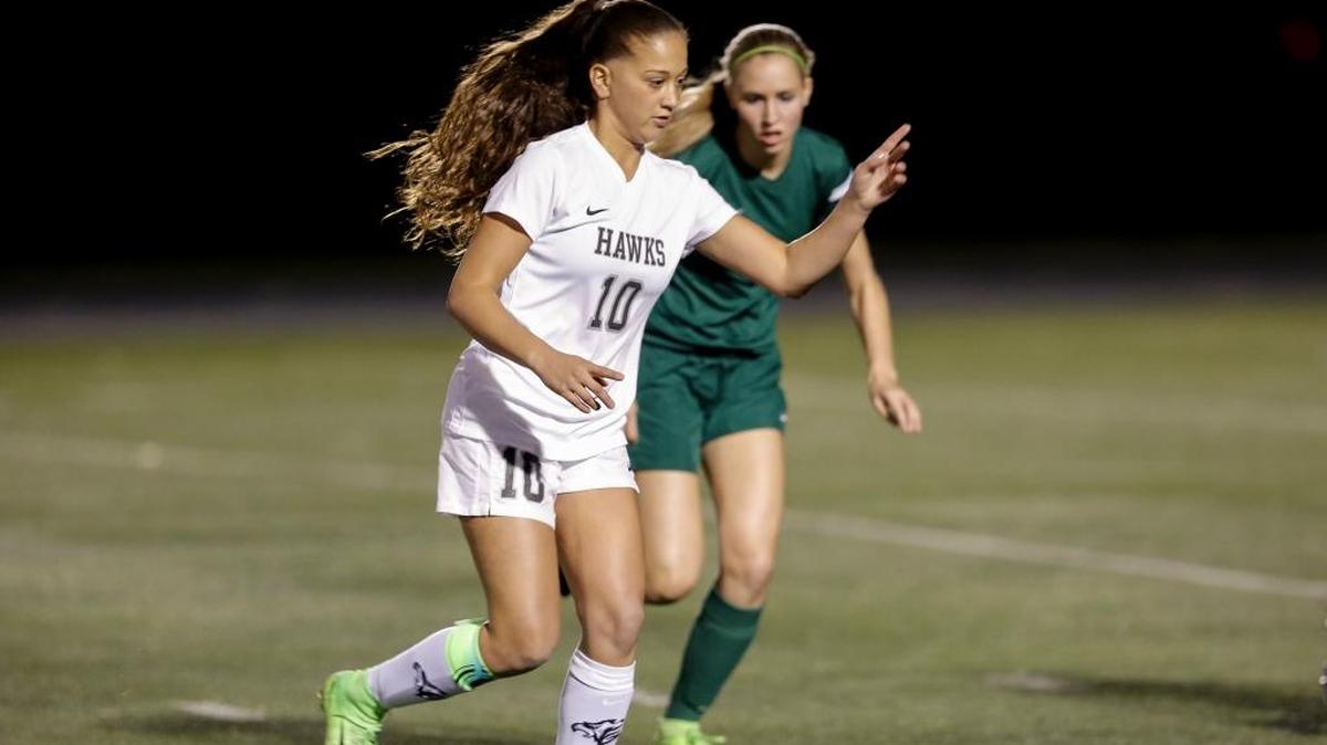 Chiawana's Summer Yates (10), dribbling the ball during a game against Richland this season, was named the Mid Columbia Conference’s Player of the Year. She scored 24 goals in the regular season and led the Riverhawks to their third straight state playoff appearance.