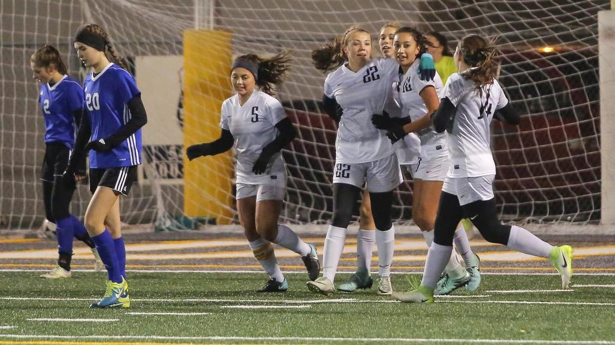 Kamiakin’s Maddie Morgan (22), who will play at Eastern Washington University next fall, was named the Class 3A MVP and a first-team forward on the all-state girls soccer team for 2018.