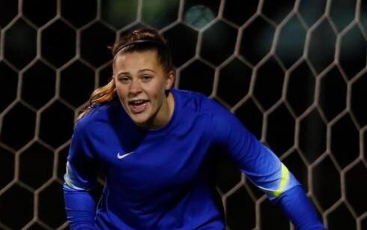 Hanford’s Kelsee Winston (right) gave up just one goal in the Falcons’ last seven games of the regular season, and was named the All-MCC Player of the Year and first team goalkeeper.