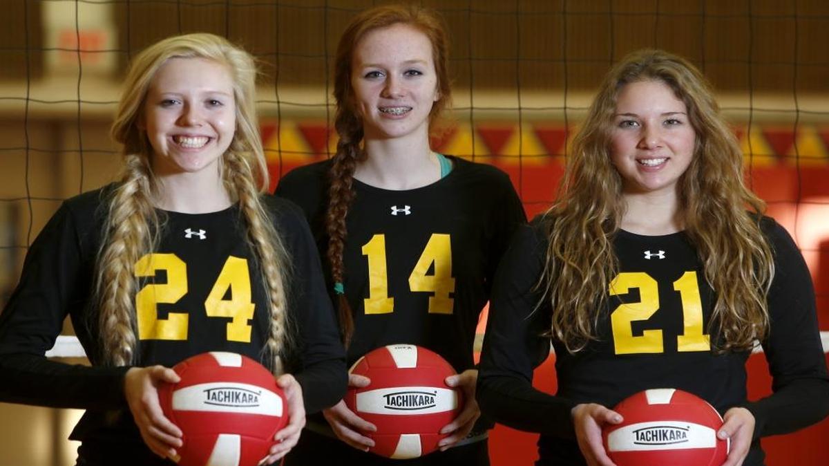 Kamiakin High School juniors Leanna Shymanski, from left, Allison Stapleton and Madison Judy are three of the teams big hitters going into the state tournament.