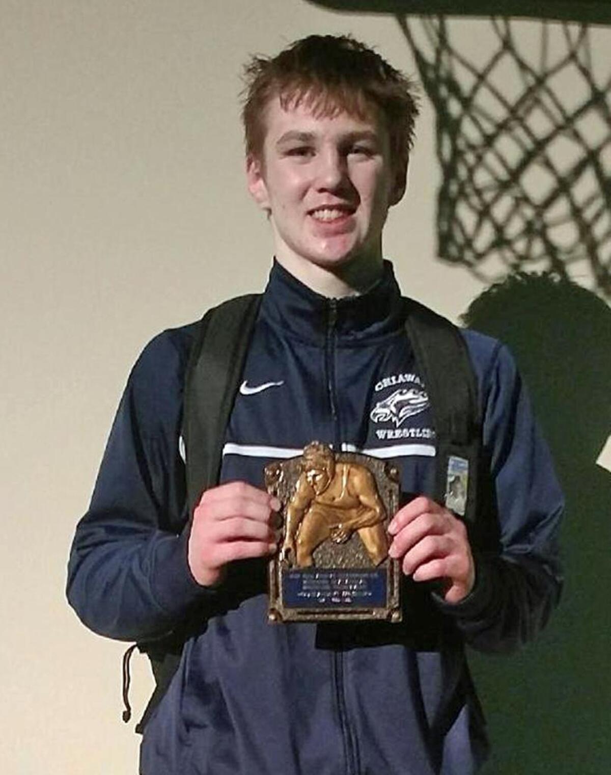 Chiawana’s Tyson Stover won the 170-pound weight class at the Ray Westberg Invitational on Saturday, and was named the Most Outstanding Wrestler for the 152-285 weight classes.