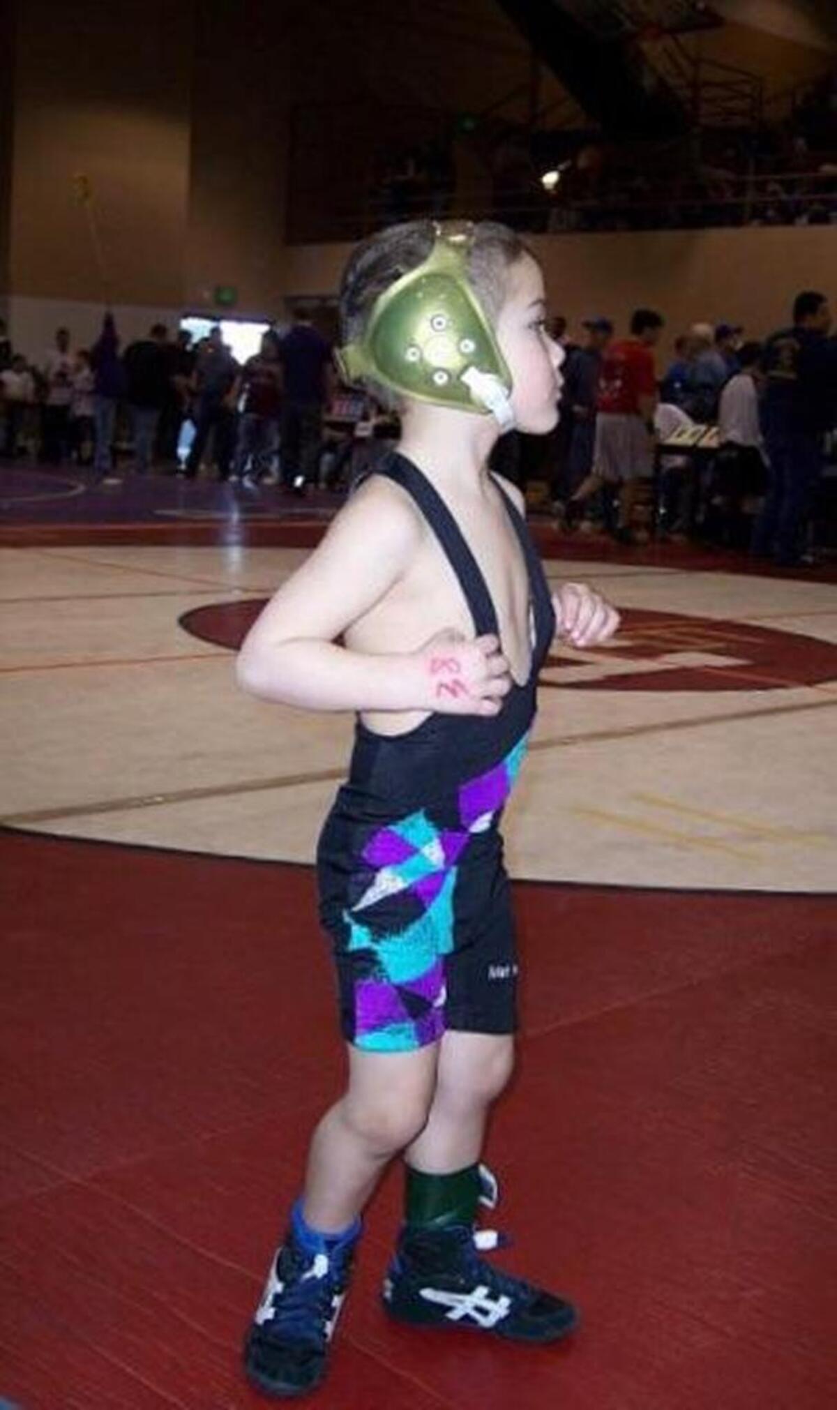 Austin Almaguer strutting his stuff on the mat at 4 years old.