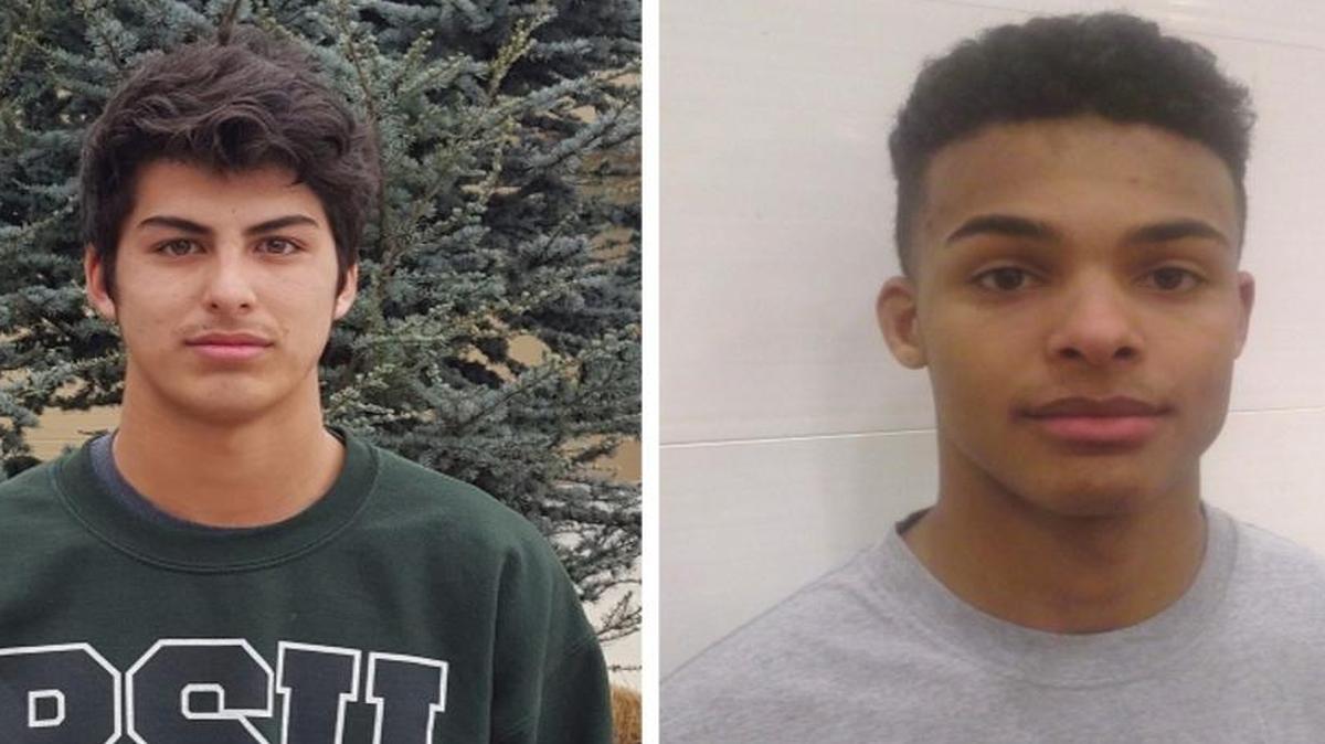 Kamiakin’s Zach Borisch, left; Southridge’s Zayid Al-Ghani.
