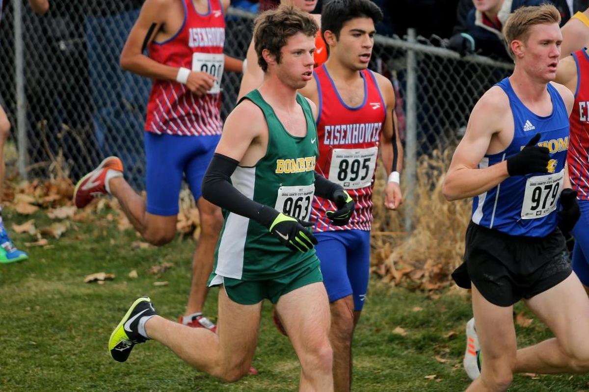Richland's Riley Moore runs in the WIAA cross country state championship on Saturday at Sun Willow's Golf Course in Pasco. Moore placed eighth.