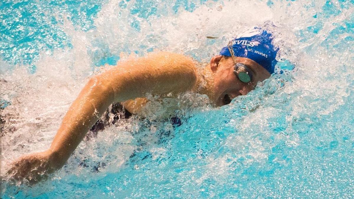 Walla Walla’s Paige Gardner competes in the 100-yard freestyle event Saturday at the 4A girls state swim and dive championships at the King County Aquatics Center in Federal Way. Gardner finished eighth.