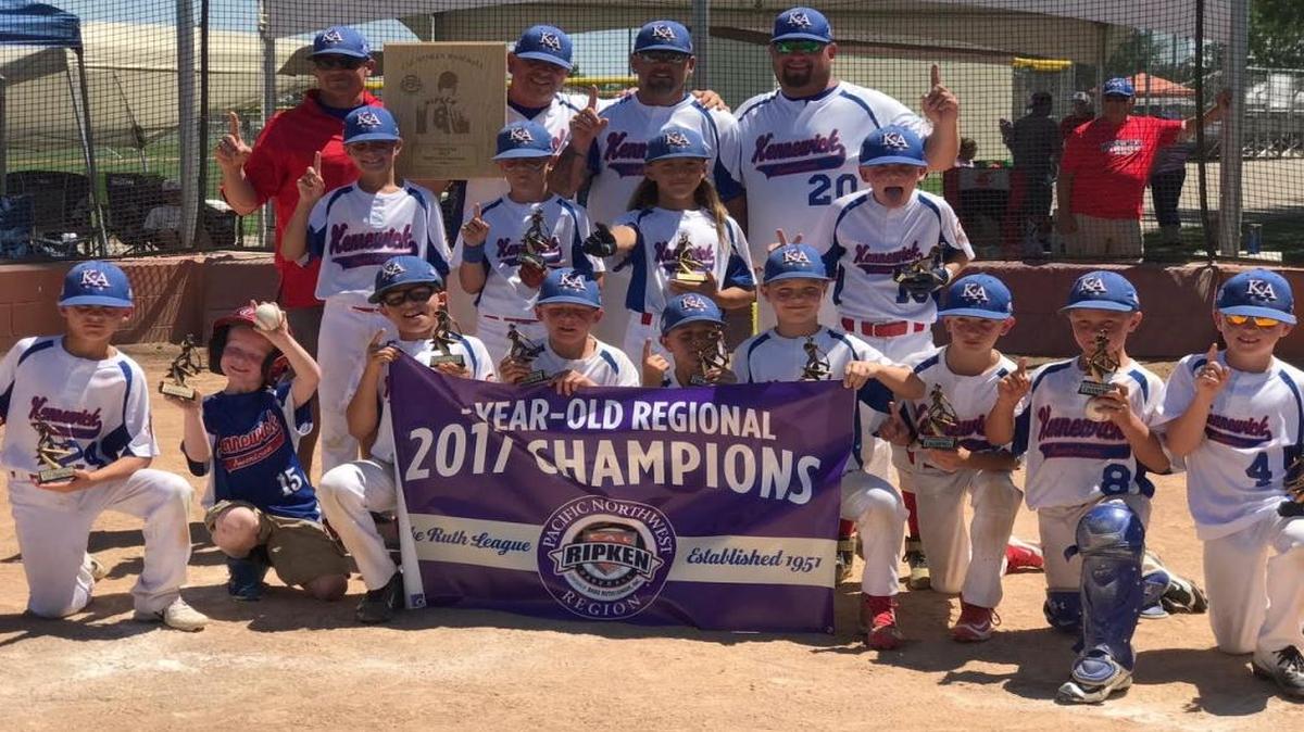 Kennewick American 9U won the Pacific Northwest Cal Ripken regional title Saturday in Meridian, Idaho, with a 14-2 win over West Linn.