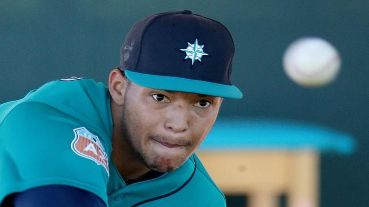 Mariners pitcher Tiajuan Walker throws during practice recently in Peoria, Ariz. The 23-year-old went 10-3 with a 3.62 ERA over his final 20 starts last season.