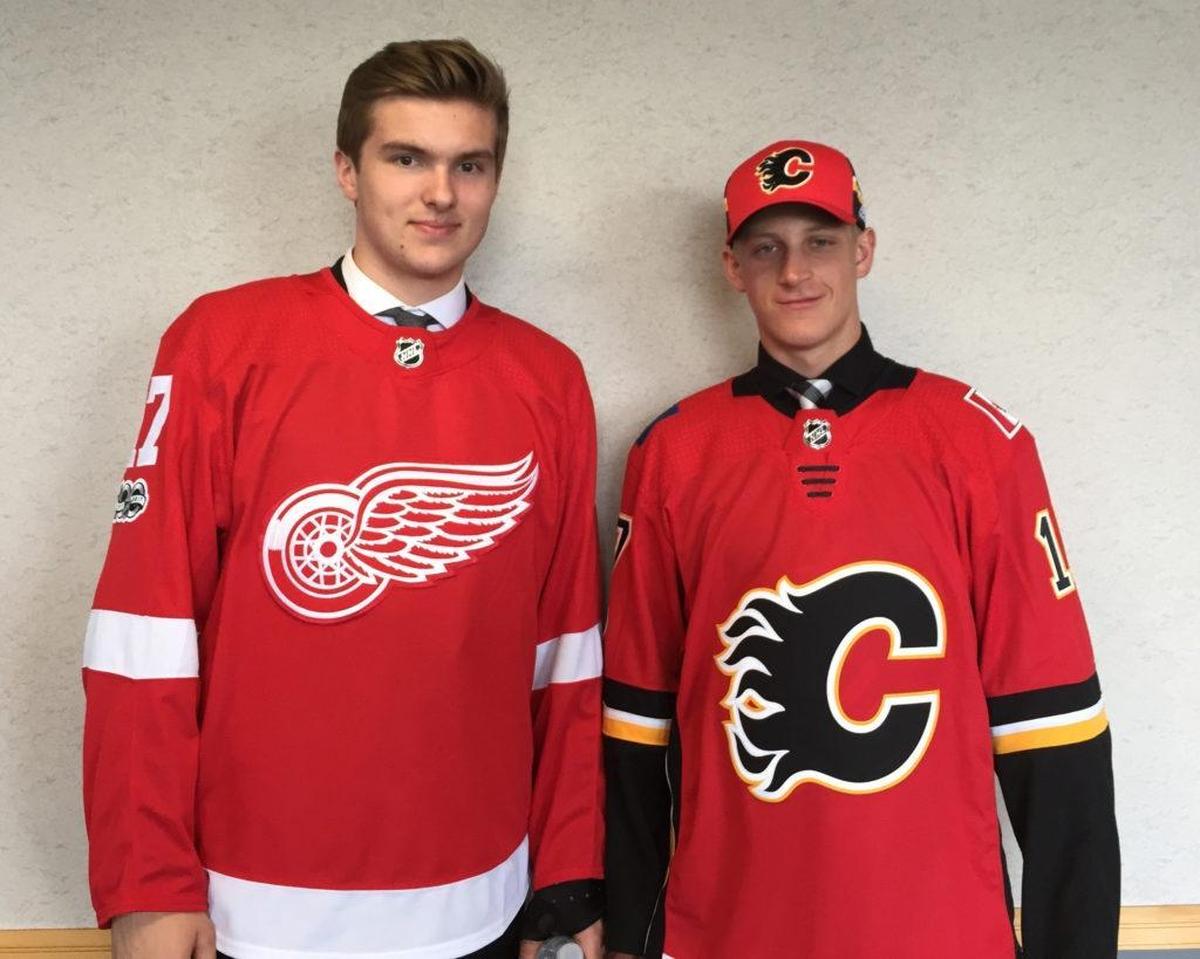 Tri-City Americans Michael Rasmussen (left) and Juuso Välimäki were selected in first round of the NHL Draft in June. Rasmussen went ninth overall to the Detroit Red Wings, while Välimäki was taken 16th overall by the Calgary Flames.