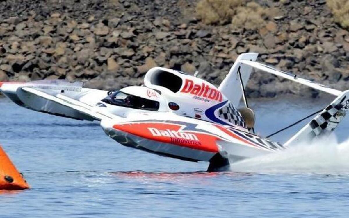 Cal Phipps in the U-27 Wiggins Racing unlimited hydroplane went airborne last year during qualifying for the Gold Cup on the Columbia River. The boats will be back in the water starting Friday as the annual even revs up in the Tri-Cities.