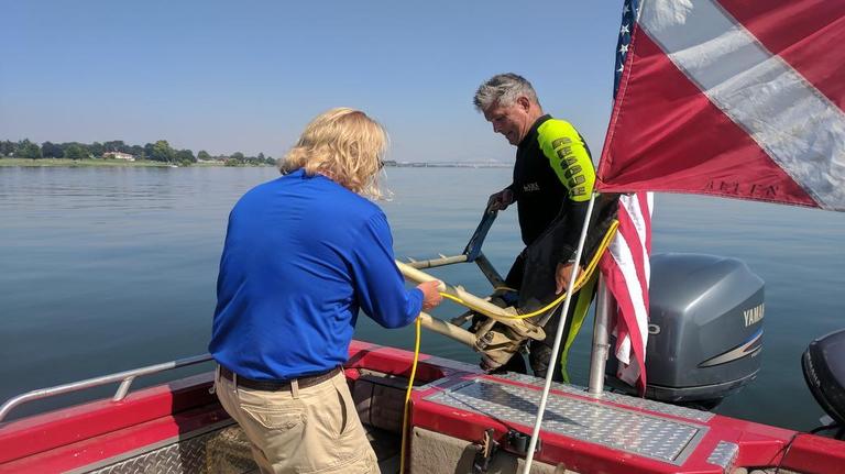 Dive crew finds what might be the U-21 rudder in bottom of Columbia