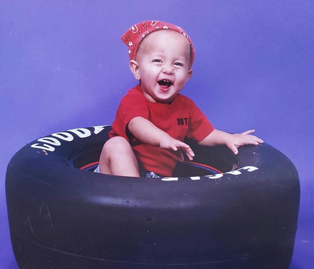 Just 18 months old, Brittney Zamora was getting a feel for tires that would one day be on her car.