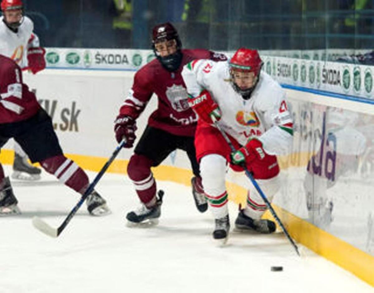 Tri-City drafted defenseman Sergei Sapego (in white) of Belarus on Wednesday in the second round of the CHL Import Draft.