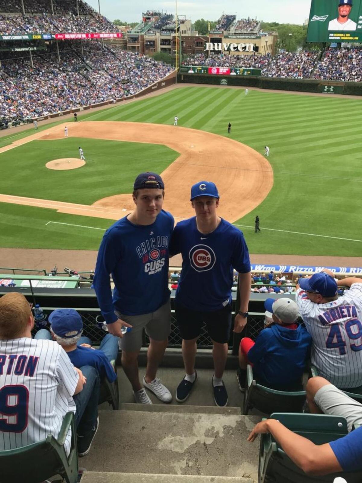 Tri-City Americans Michael Rasmussen, left, and Juuso Välimäki took in a Chicago Cubs game Wednesday at Wrigley Field in Chicago. Both players are expected to be first-round draft picks in Friday’s NHL Draft.