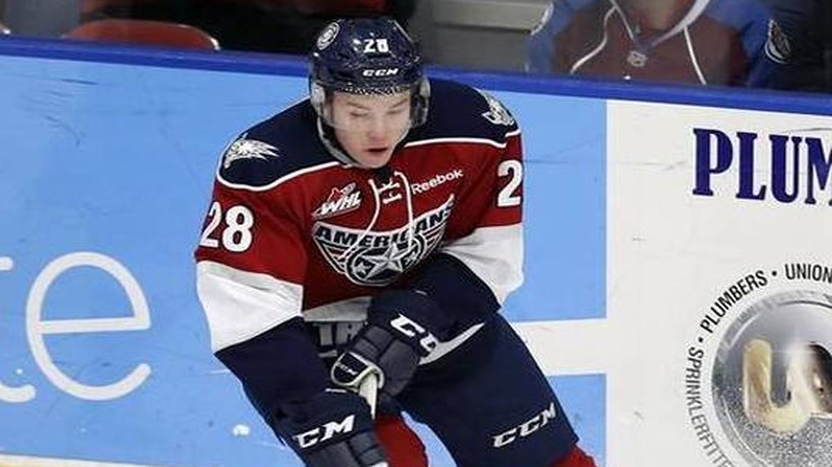 Tri-City Americans forwards Morgan Geekie (28) and Kyle Olson (25) were selected Saturday on Day 2 of the NHL Draft. Geekie was taken in the third round by Carolina, while Olson went in Round 4 to Anaheim.