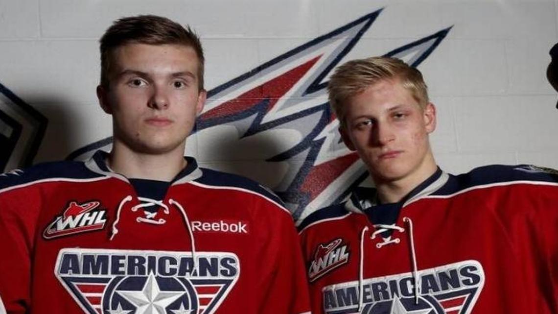 Tri-City’s Michael Rasmussen, left, and Juuso Välimäki are hoping to hear their names called Friday in the first round of the NHL Draft in Chicago.