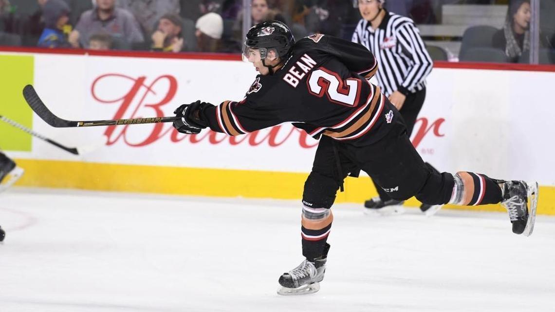 Defenseman Jake Bean, who will join the Tri-City Americans on Thursday, had five goals and 22 assists in 25 games with the Calgary Hitmen this season before being traded last week.