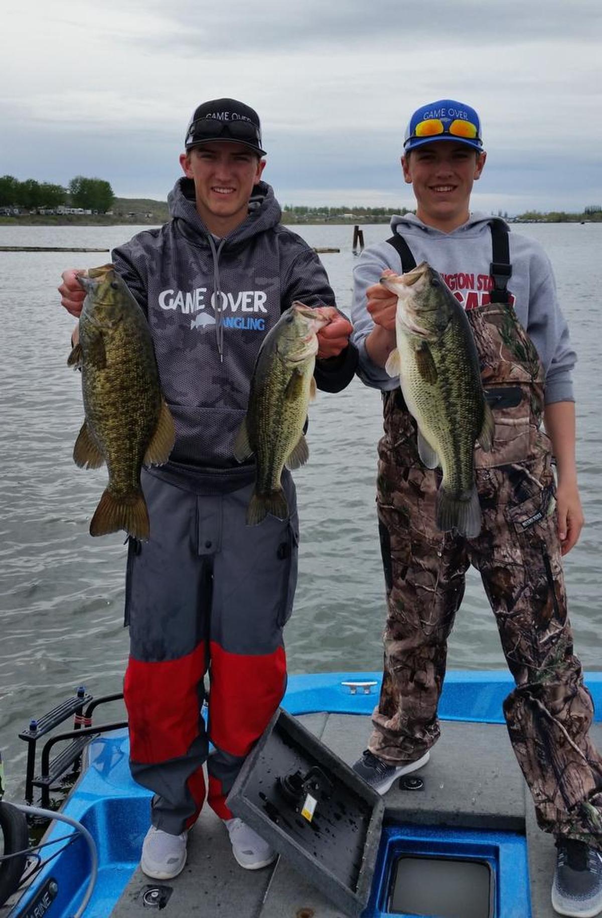 Drake (left) and Reed Ofsthun show off their catch at a recent tournament.